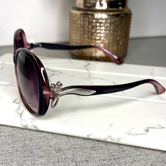 Purple Oversized Ombre Sunglasses Polarized New w Case - Picture 7 of 8